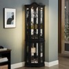 FURNIinspire Corner Curio Cabinet with Tempered Glass Doors Shelves, Elegant Display Storage for Living Room,Bedroom, Black, 15.94"*70.28"*21.65" - 4 of 4