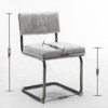 TIRAMISUBEST Modern Set of 2 Dining Chairs w/ Gold Metal Frame, Corduroy Fabric Accent Armless Kitchen Chairs - 4 of 4