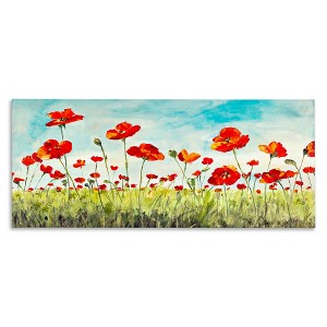 Stupell Industries Bright Red Poppies Meadow, 48" x 20" - 1 of 4
