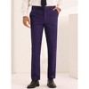 Lars Amadeus Men's Slim Fit Solid Stretch Flat Front Work Business Trousers - 2 of 4