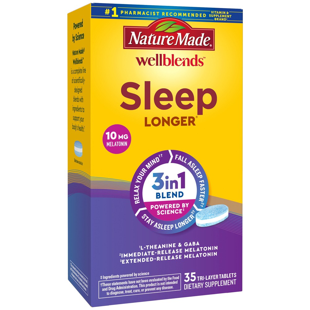 Photos - Vitamins & Minerals Nature Made Wellblends Sleep Longer , Melatonin 10mg, L-Theanine 100mg and