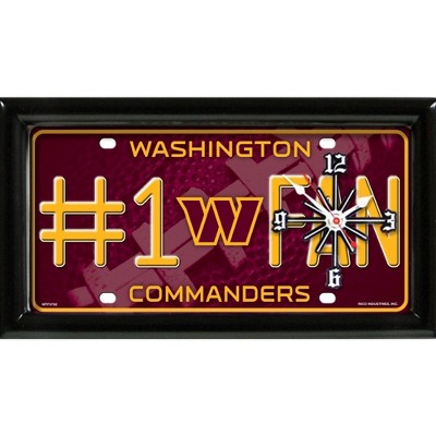 NFL Wall/Desk Analog Clock, #1 Fan with Team Logo - Washington Commanders