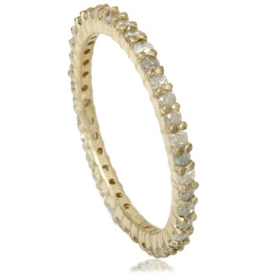 Pompeii3 1ct Rough Gray Diamond Eternity Ring 14K Yellow Gold