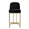 27.5" Counter Height Stools with Barrel Back and Arms,Modern Bar Stools Set of 2, Upholstered Seat Linen Kitchen Island Chair-Maison Boucle - 3 of 4