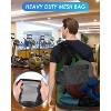 Duty Soccer Ball Net Bag (100L Large Capacity 10-12Balls), Drawstring Mesh Ball Bag with Zipper Pocket, - 2 of 4