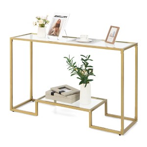 Costway 48'' 2-Tier Console Entryway Behind Couch Table for Living Room Hallway - 1 of 4