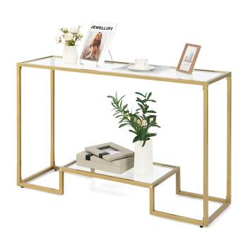 Costway 48'' 2-Tier Console Entryway Behind Couch Table for Living Room Hallway