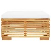 vidaXL Patio Footrest with Cream Cushion Solid Wood Teak - 3 of 4