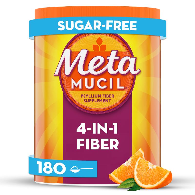Metamucil Psyllium Fiber Supplement Sugar Free Powder - Orange, 1 of 15