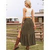 INSPIRE CHIC Women's Pleated Summer Casual High Waist Side Slit A Line Maxi Tiered Skirt - 3 of 4