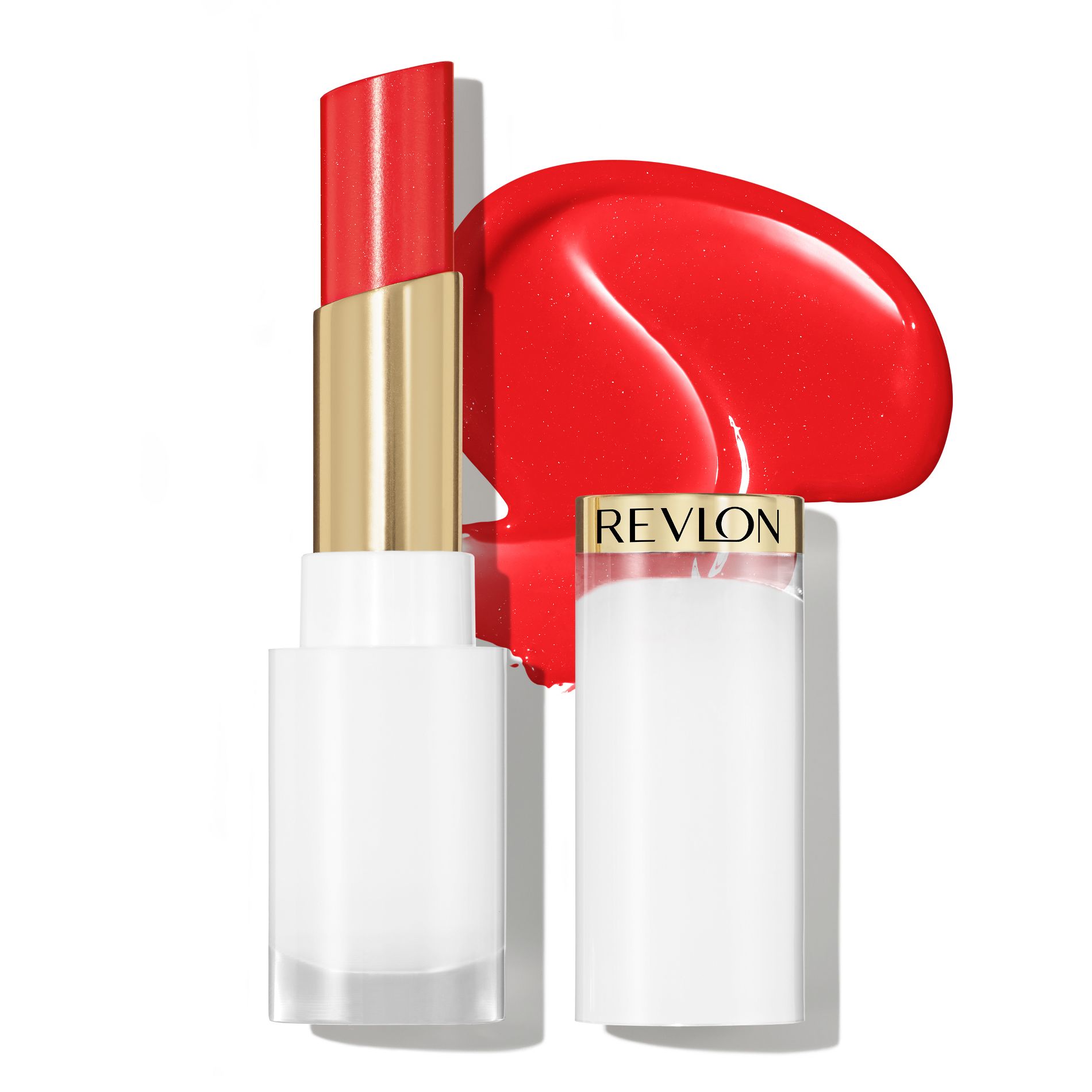 Revlon Super Lustrous Glass Shine Tinted Lip Balm with Hyaluronic Acid - 020 Glaring Red - 0.11oz
