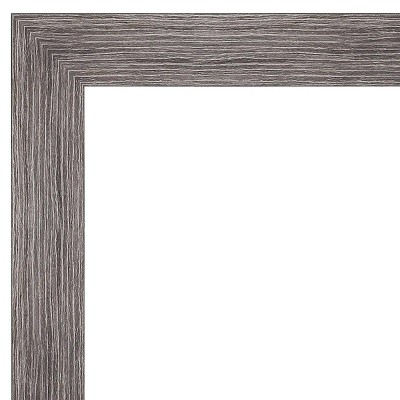 Gray Pinstripe Framed Rectangular Bathroom Vanity Mirror