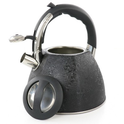 96 oz Black Stainless Steel Whistling Tea Kettle