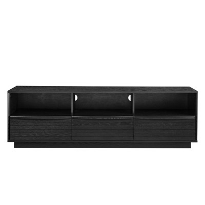 Lirago Mid Century Modern TV Stand Farmhouse Entertainment Cabinet with Louver Doors Black 19.5"H x 15.75"D x 63"W