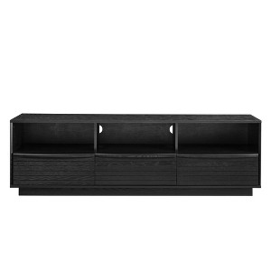 Lirago Mid Century Modern TV Stand Farmhouse Entertainment Cabinet with Louver Doors Black 19.5"H x 15.75"D x 63"W - 1 of 4