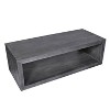 58" Cube Shape Mango Wood Coffee Table with Open Bottom Shelf Gray - The Urban Port - 2 of 4