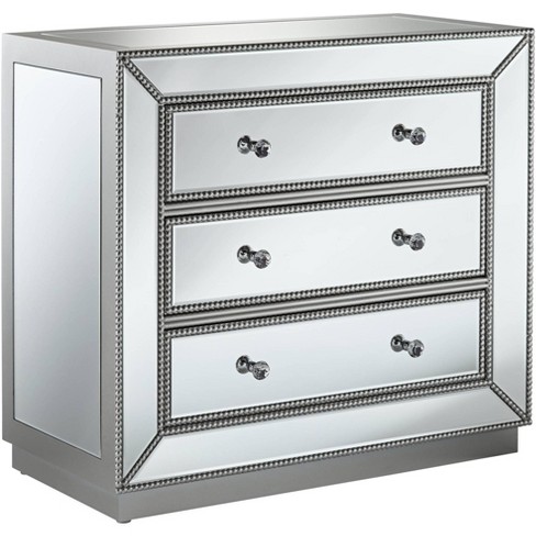 Studio 55D Trevi 32" Wide Mirrored Silver 3-Drawer Accent Chest - image 1 of 4