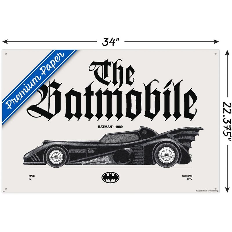 Trends International DC Comics Batman: 85th Anniversary - The Batmobile 1989 Unframed Wall Poster Prints, 3 of 7