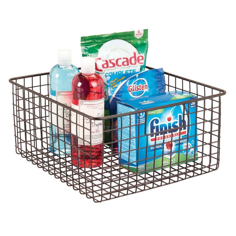 mDesign Metal Wire Food Organizer Basket with Built-In Handles - 12 x 12 x 6, 5 of 6