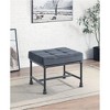 Simple Relax Velvet Ottoman with Metal Legs in Gray and Sandy Gray - 2 of 4