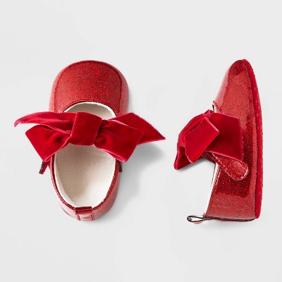 Baby Girls' Mary Jane Crib Shoes - Cat & Jack™ Red 0-3M