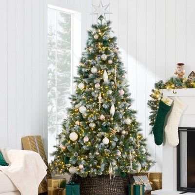 Best Choice Products Pre-Lit Frosted Scotch Pine Christmas Tree w/ 2-In-1 Micro LED Lights