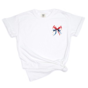 Simply Sage Market Patriotic Bow Star Coquette Garment Dyed Tee - 1 of 4