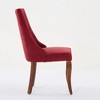 Kitchen Dinner Chair Comfy Fabric Upholstered Accent Chair for Dining Room with Curved Solid Wood Legs,Set of 2 - 3 of 4