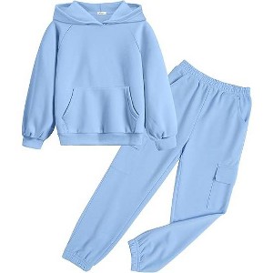 Arshiner 2 Pieces Girls Outfits Tie Dye Sweatsuits Pant Set Long Sleeve Athletic Sweatshirts and Sweatpants with Pockets - 1 of 4