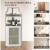 CuisinSmart Corner Wine Bar Cabinet with Detachable Wine Rack, Bar Cabinet with Glass Holder, Small Sideboard and Buffet Cabinet with Mesh Door - 3 of 4