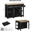 OUTSUPPLY Kitchen Island with Extendable Table, 2 Drawers 2 Cabinets Internal Storage, Mobile Cart with Locking Wheels for Small Spaces - 2 of 4