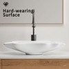 SEVOBAL Bathroom Sinks Shell Shape Ceramic Vessel Sink Above Counter Vanity Bowl No Faucet Hole with Drain, White, 28"*16.2"*7.5" - 4 of 4