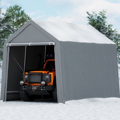 Acekool Outdoor Portable Storage Shelter Shed, Heavy Duty Metal Frame Storage Tent with Roll-Up Zipper Door