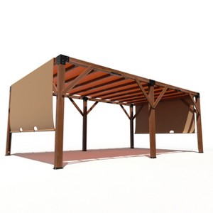 Wood Pergola Wood Patio Pergola with Retractable Shade Canopy Retractable Shade Canopy, Outdoor Wooden Pergolas for Patio, , Deck, Garden - 1 of 4