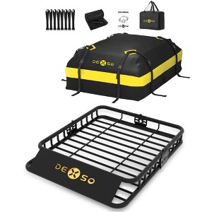 Universal Roof Rack Basket, 200 Lbs Capacity with Extension Car Top Luggage Holder Carrier Basket for SUV, Truck, & Car Steel Construction - 1 of 4