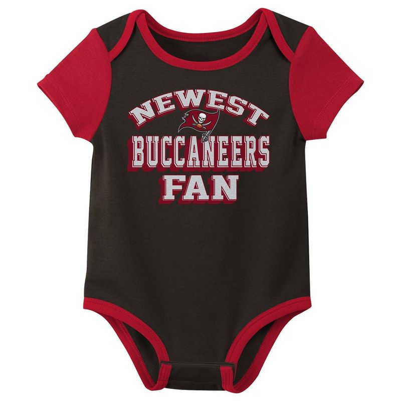 NFL Tampa Bay Buccaneers Infant Boys&#39; 3pk Bodysuit, 2 of 5