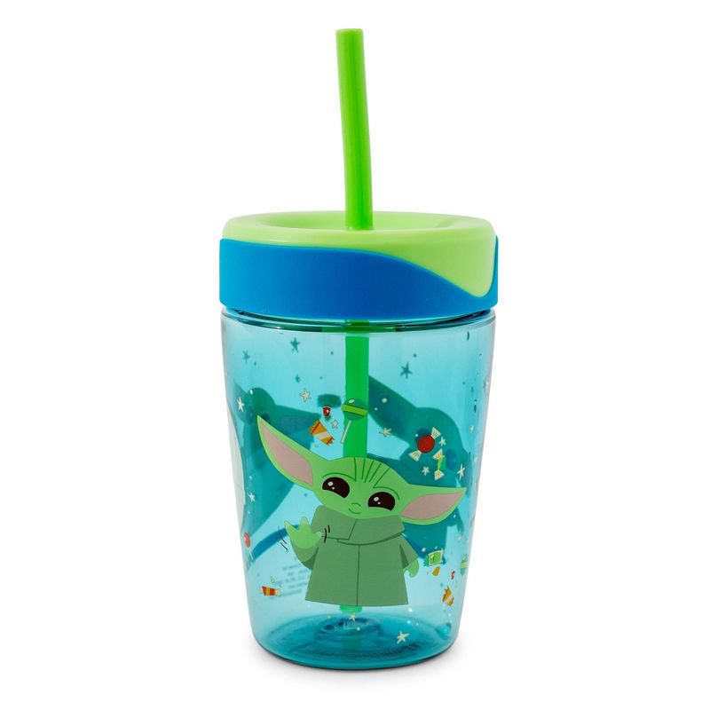 Silver Buffalo Star Wars: The Mandalorian Grogu Kids Spill-Proof Tumbler With Straw | 18 Ounces, 2 of 10