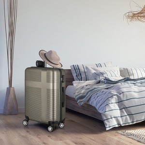 3 Piece Light Weight Luggage Sets With Tsa Lock, ABS Suitcase Set With Hooks And Spinner Wheels For Travel, Multi-Color Available - 1 of 4