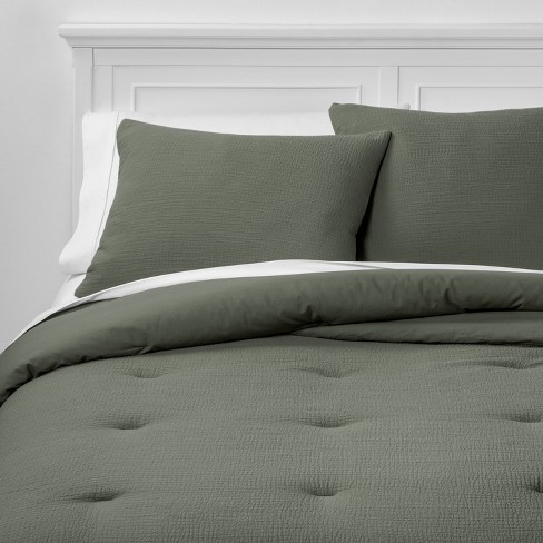 Full Queen Micro Texture Comforter Sham Set Olive Project 62