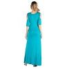 24seven Comfort Apparel Maternity Open Shoulder Maxi Dress - 3 of 4