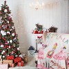 Lomsoe Christmas Throw Blanket Country Rustic Pink & White Design Soft Flannel Throw Blanket for Couch Bed Sofa. - 2 of 4