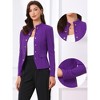 Allegra K Women's Casual Stand Collar Open Front Long Sleeve Button Decor Jacket - 2 of 4