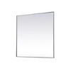 Elegant Lighting Metal Frame Square Mirror 42 inch in Silver - 3 of 4