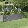 vidaXL Garden Raised Bed Gray Powder-coated Steel Large Durable - 102.4" x 15.7" x 26.8" - Gray - 2 of 4