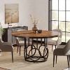 Okak Rustic Industrial Large Round Dining Table with Sturdy Metal Base,Minimalist Kitchen Dinner Table for Dining Room,Breakfast Nook - 2 of 4