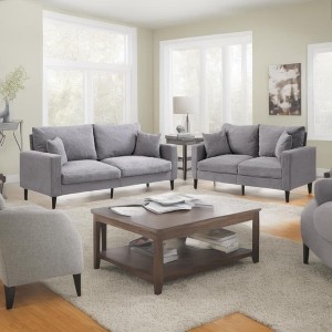 2-Piece Modern Corduroy Sofa Set, Includes 3-Seater and 2-Seater Upholstered Couches, Comfy Living Room Sofa Set for Apartment, Bedroom, or Office - 1 of 4