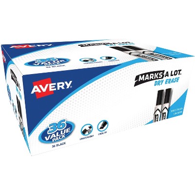 Avery Marks-A-Lot Desk-Style Dry Erase Marker Chisel Tip Black 36/Pack 98207
