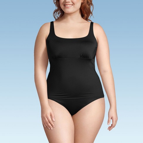 Lands End Women s Plus Size Ddd cup Square Neck Underwire Tankini Swimsuit Top 16w Black Target