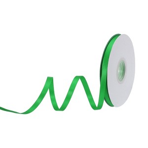 Unique Bargains Polyester Soft Decorative Cake Box Gift Wrapping Ribbon 1/4" x 25 Yard Green - 1 of 4