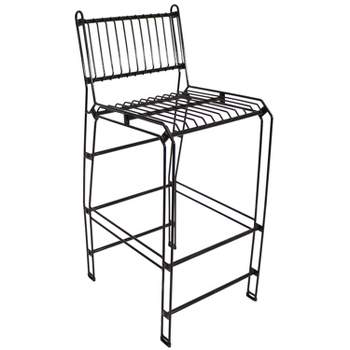 Sunnydaze Indoor/Outdoor Furniture Steel Wire Bar-Height Dining Chair - Black